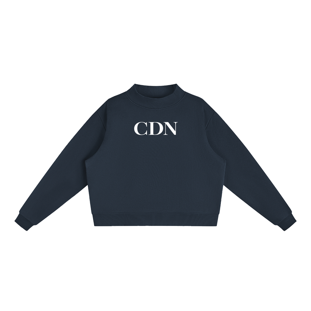 Essential Fleece Mock-Neck Crew Sweatshirt