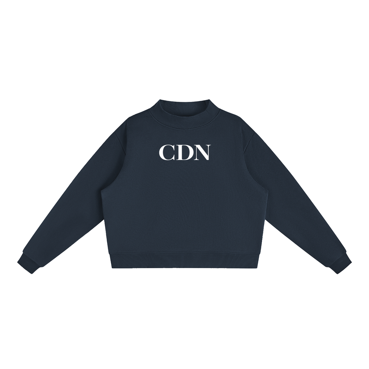 Essential Fleece Mock-Neck Crew Sweatshirt
