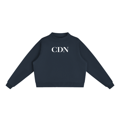 Essential Fleece Mock-Neck Crew Sweatshirt
