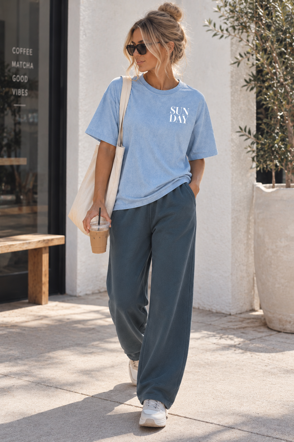 Unisex Vintage Wash Barrel Leg Fleece Sweatpants