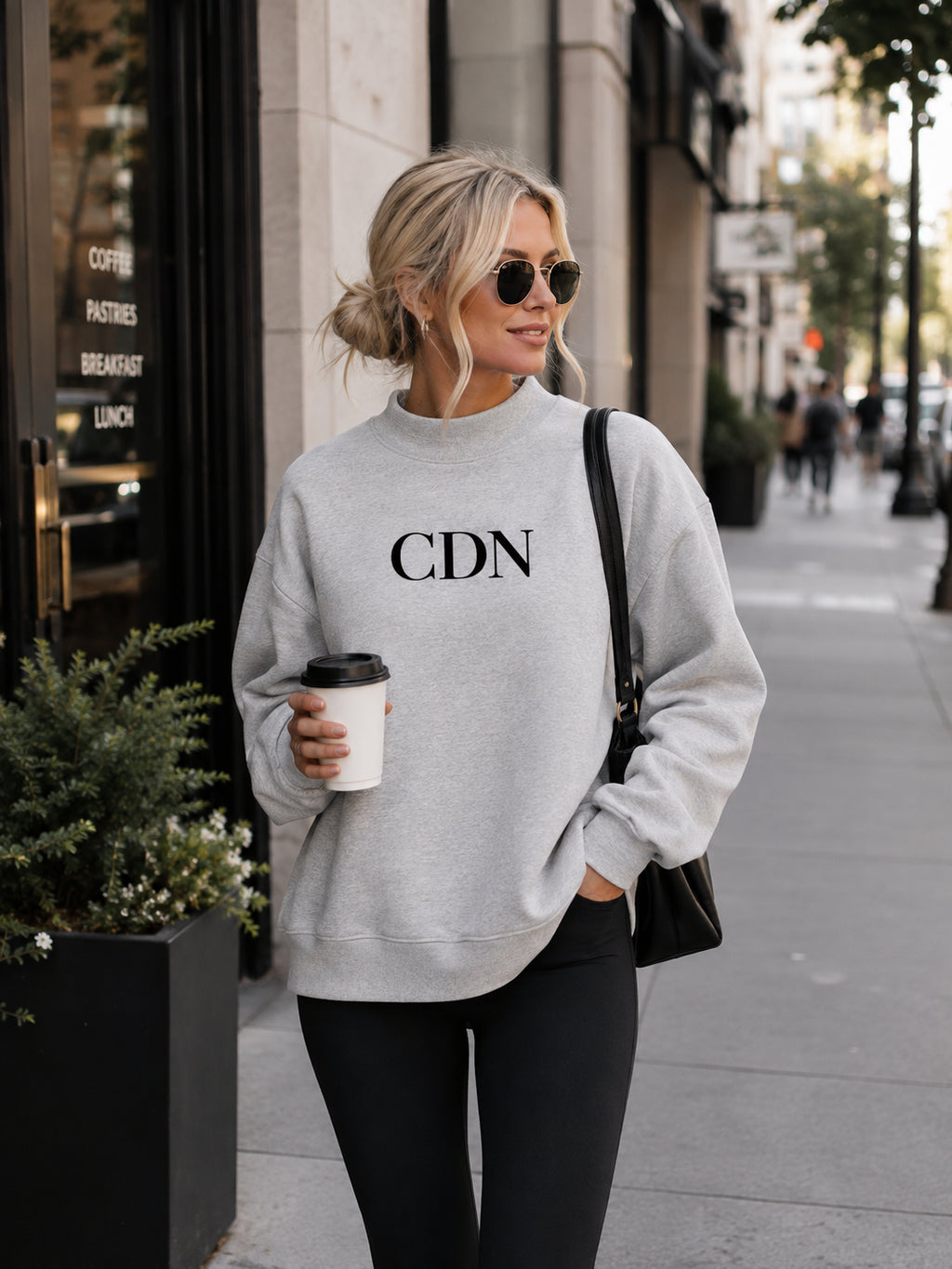 Essential Fleece Mock-Neck Crew Sweatshirt