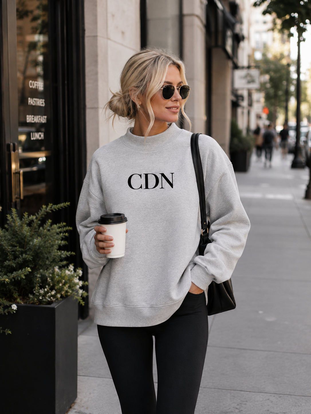 Essential Fleece Mock-Neck Crew Sweatshirt