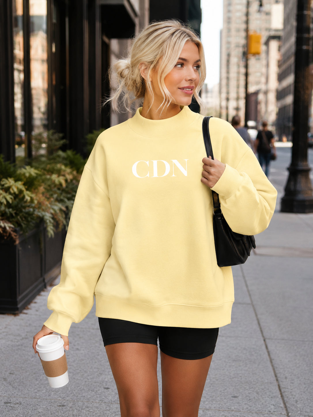 Essential Fleece Mock-Neck Crew Sweatshirt